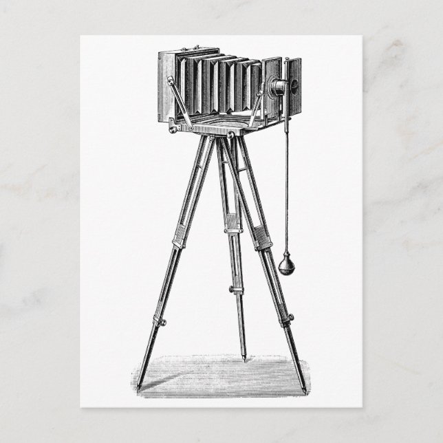 Postal Cámara vintage - Cámaras antiguas fotografía negro (Anverso)