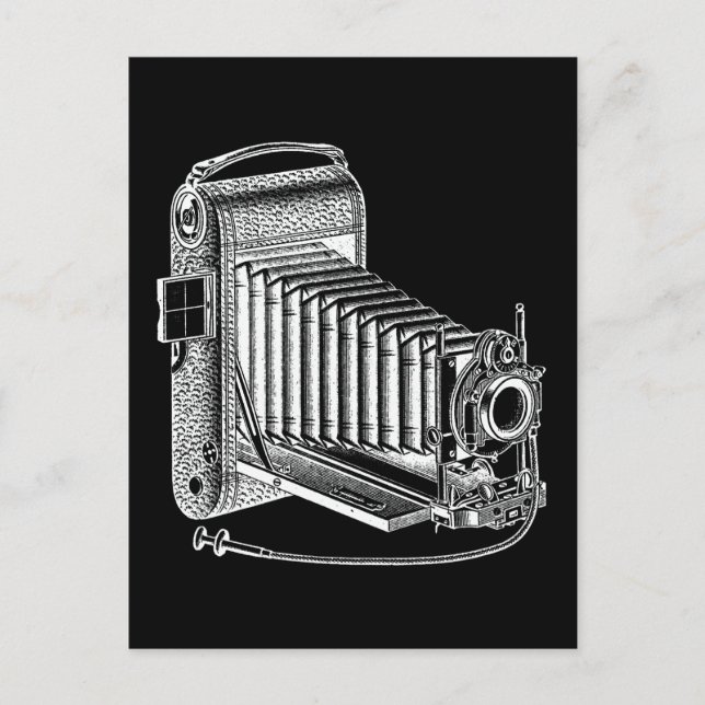 Postal Cámara vintage - Retro fotográfico de cámaras anti (Anverso)