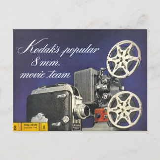 Postal Cámara y proyector de películas de 1942