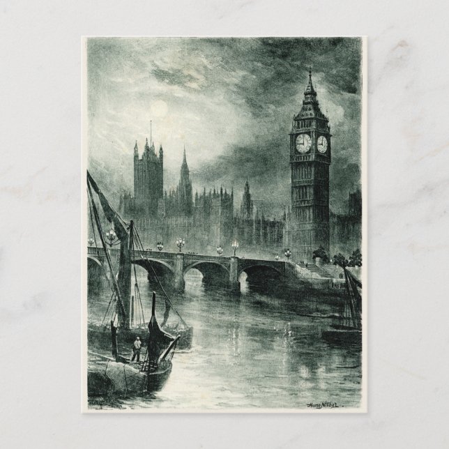 Postal Cámaras del Parlamento, Londres (Anverso)