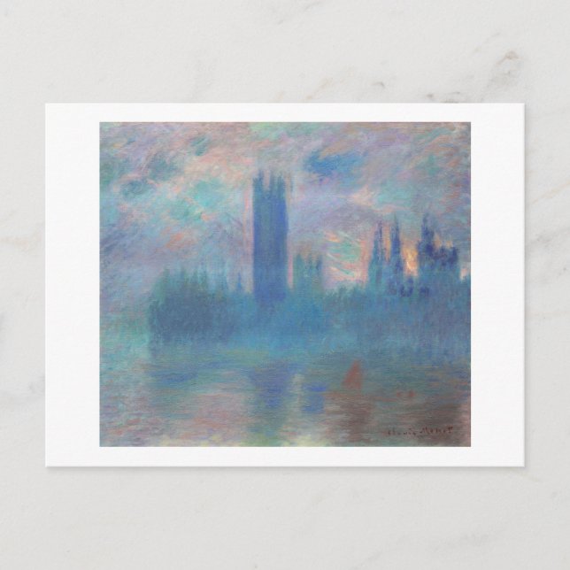 Postal Cámaras del Parlamento (Londres), Monet (Anverso)
