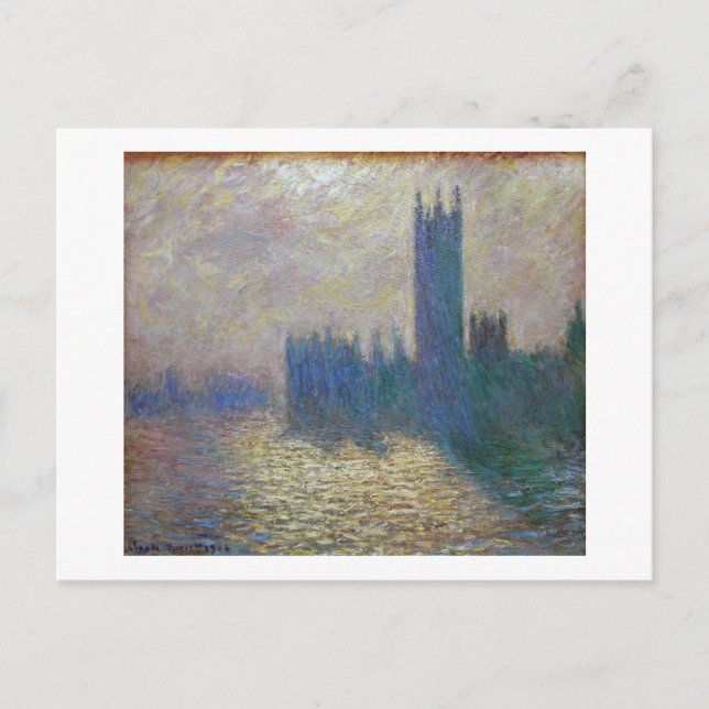 Postal Cámaras del Parlamento (Londres), Monet (Anverso)