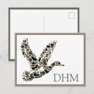 Postal Camarera de Camuflaje Pato Real Monograma