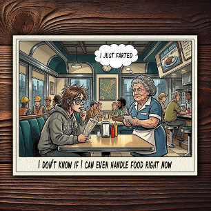 Postal Camarera Divertida Vida Restaurante Humor