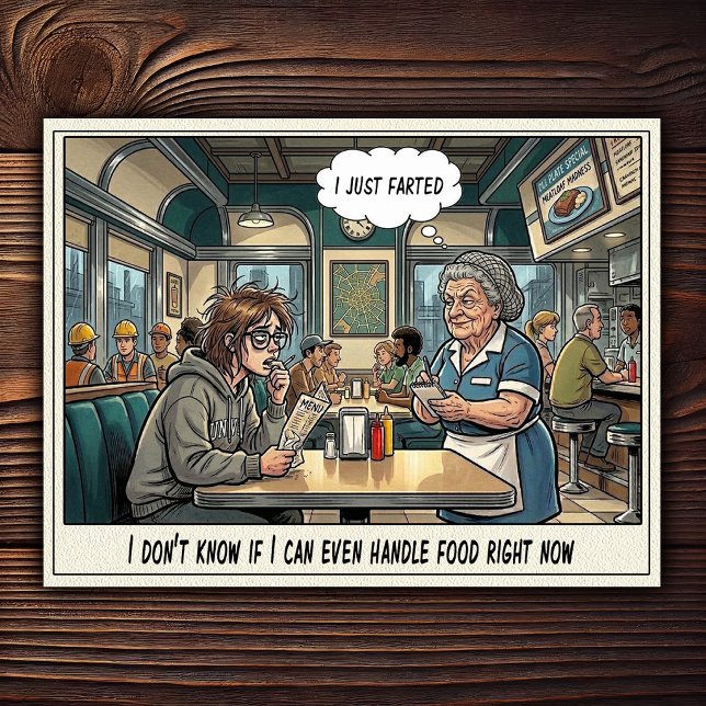 Postal Camarera Divertida Vida Restaurante Humor  (Subido por el creador)