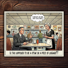 Postal Camarera Divertida Vida Restaurante Humor