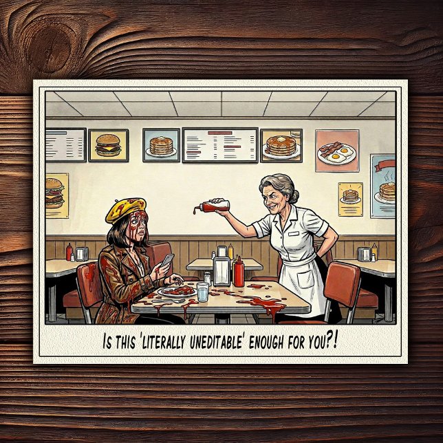 Postal Camarera Divertida Vida Restaurante Humor  (Subido por el creador)