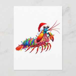 Postal Camarón Mantis de Navidad Odontodactylus Colorido