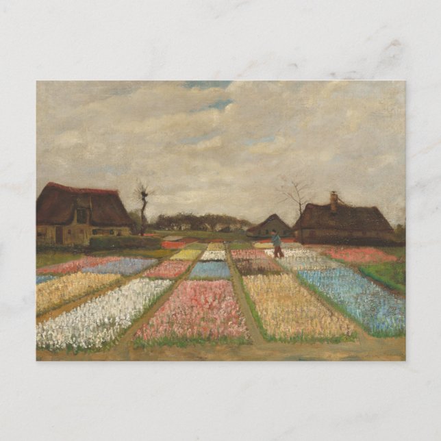 Postal Camas de flores en Holanda, por Vincent Van Gogh P (Anverso)