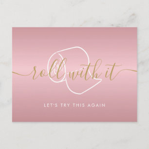 Postal Cambia la Fecha Pospuesta Cancelada Chic Rosa Dora