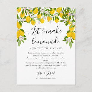 Postal Cambia la Fecha Pospuesta Cancelada Limones Foto