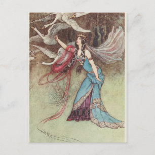 Postal Cambiado a cisnes -