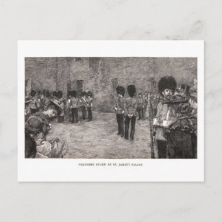 Postal Cambiando de guardia en el Palacio de Santiago