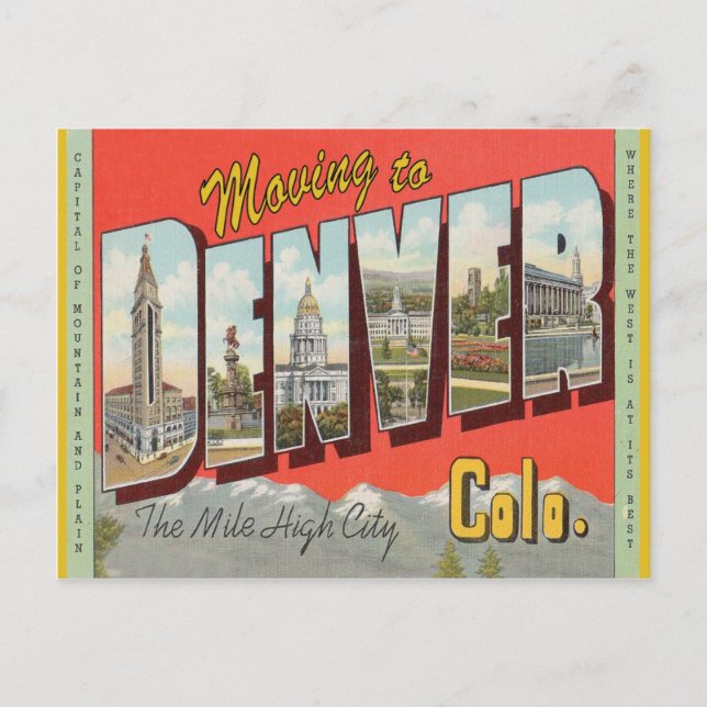 Postal Cambiar a Denver cambio de dirección de estilo vin (Anverso)