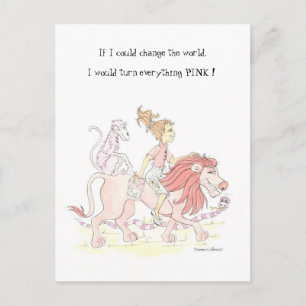 Postal Cambiar el mundo rosado