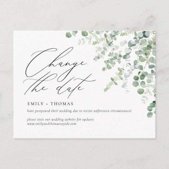 Postal Cambiar la acuarela del guión de fecha Eucalyptus (Anverso)