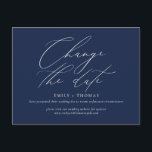 Postal Cambiar la caligrafía moderna de fecha Minimalista<br><div class="desc">Actualiza a tus invitados con los detalles de tu evento reprogramado o pospuesto con esta postal minimalista y moderna con un guión moderno de caligrafía. Todos los colores son editables. Por favor,  dese por mi tienda para ver más como esto.</div>