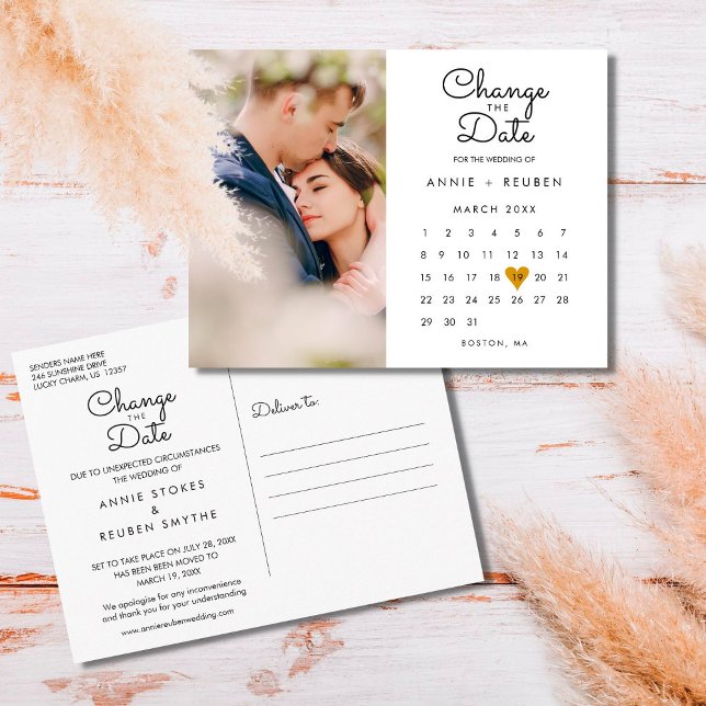 Postal Cambiar la fecha Calendario Corazón Amor Foto Dora (Subido por el creador)