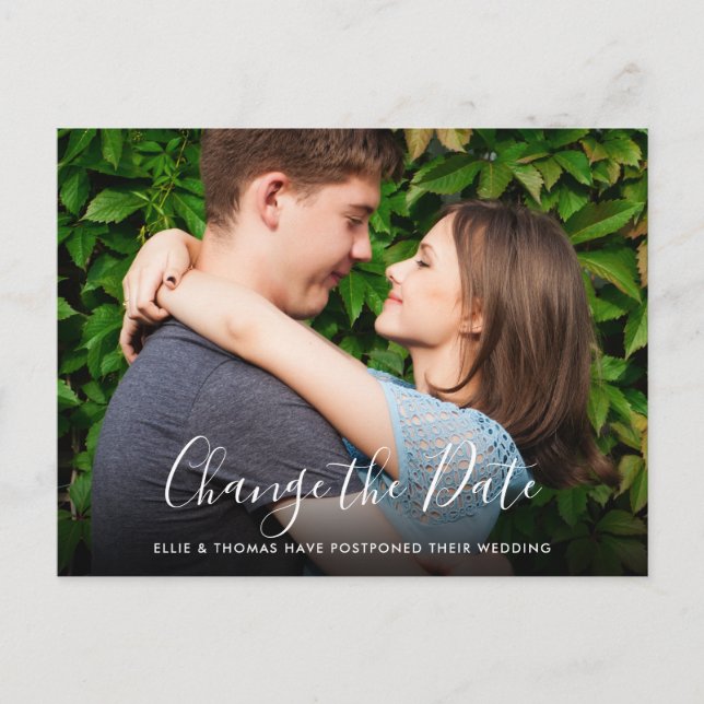 Postal Cambiar la fecha de postergación del Boda de fotos (Anverso)