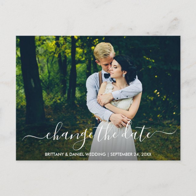 Postal Cambiar la fecha moderna del guión moderno Nueva f (Anverso)