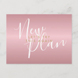 Postal Cambiar la fecha Nuevo plan Script Rose Gold