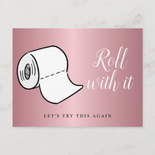 Postal Cambiar la fecha pospuesta cancelada rosa dorado