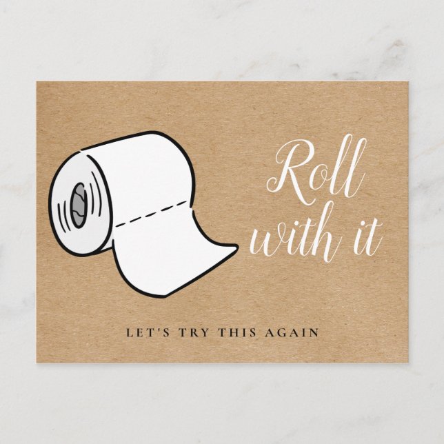 Postal Cambiar la fecha pospuesta evento cancelado rústic (Anverso)