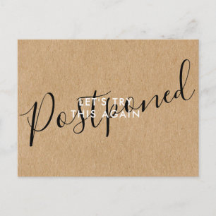 Postal Cambiar la fecha pospuesta evento cancelado rústic