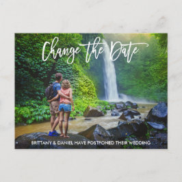 Postal Cambiar la foto del guión del pincel moderno de fe