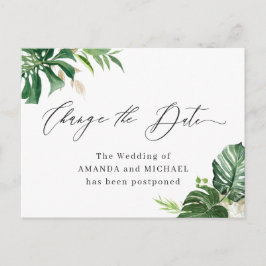 Postal Cambiar las hojas de palmas tropicales del guión d