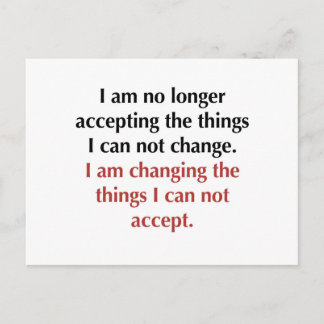 Postal Cambiar lo que no puedo aceptar