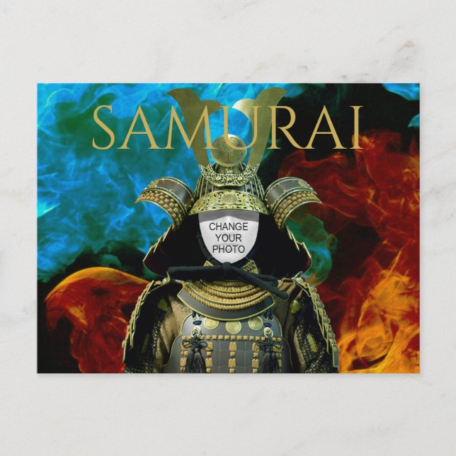 Postal Cambiar tu foto, Samurai Helmet (Anverso)