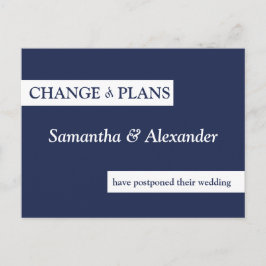 Postal Cambio boda de planes de moderna Marina Mínima Azu