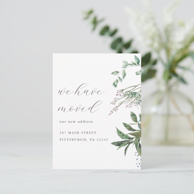 Postal Cambio de dirección de la vegetación de la bonito  (Anverso de pie)