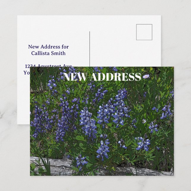 Postal Cambio de Dirección de Lupinos (Anverso / Reverso)