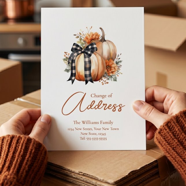 Postal Cambio de dirección de otoño | Anuncio de mudanza (Subido por el creador)