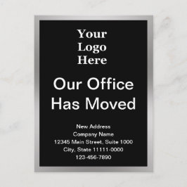 Postal Cambio de dirección en el negocio Negro y Plata de