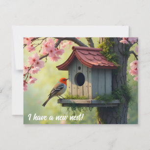 Postal Cambio de dirección en la casa de primavera