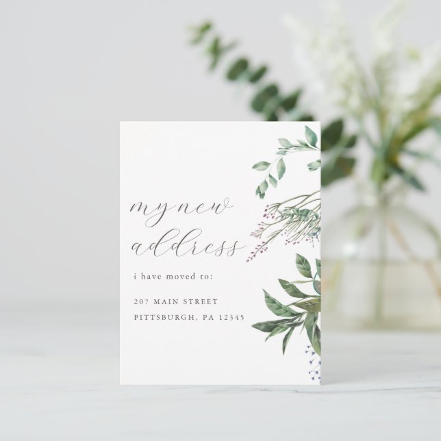 Postal Cambio de dirección en movimiento de la vegetación (Anverso de pie)