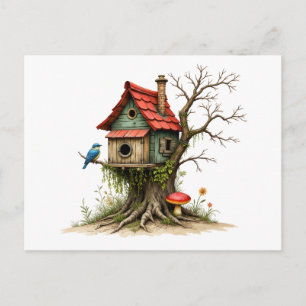 Postal Cambio de Dirección Encantadora Casa de Pájaros