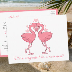 Postal Cambio de Dirección Flamenco Rosa Lindo Amor Tropi