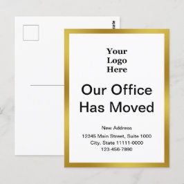 Postal Cambio de dirección Gold y plantilla blanca