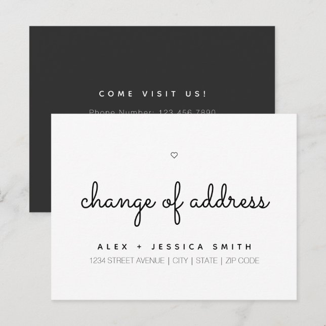 Postal Cambio de dirección Nos hemos mudado Simple y lind (Anverso / Reverso)