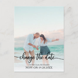 Postal Cambio De Fecha De Boda Pospuesta Letra Negra