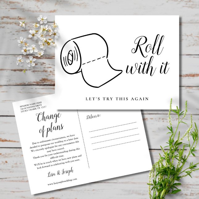 Postal Cambio de fecha de evento cancelado pospuesto (Subido por el creador)