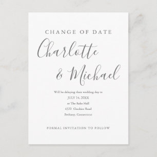 Postal Cambio de fecha de firma moderna pospuesto