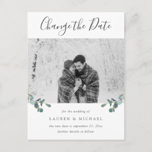 Postal Cambio de fecha de la foto de acuarela Eucalyptus 