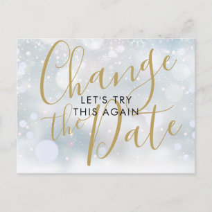 Postal Cambio de Fecha Pospuesta Cancelada Evento de Invi