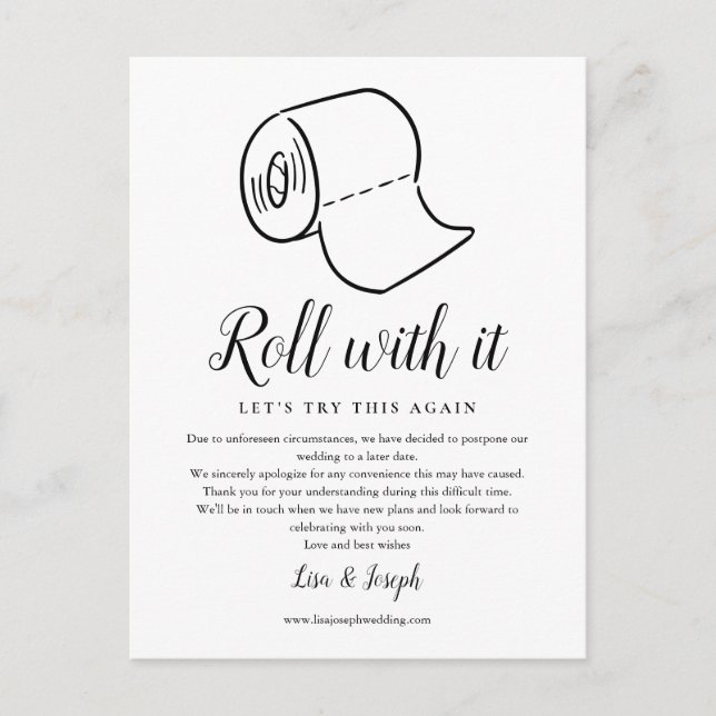 Postal Cambio de fecha pospuesta foto de evento cancelado (Anverso)