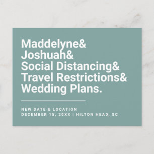 Postal Cambio de fecha trendy Ampersand Sage Green Boda